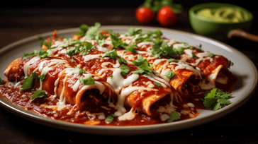 Chicken Enchiladas with Red Sauce