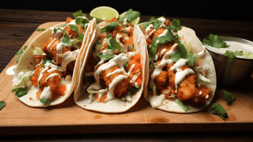 Fish Tacos with Lime Crema