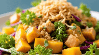 Thai Mango Salad with Spicy Peanut Dressing  Toasted Coconut