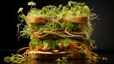 Veggie Club Sandwich with Avocado and Sprouts