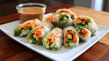 Veggie Spring Rolls with Peanut Dipping Sauce